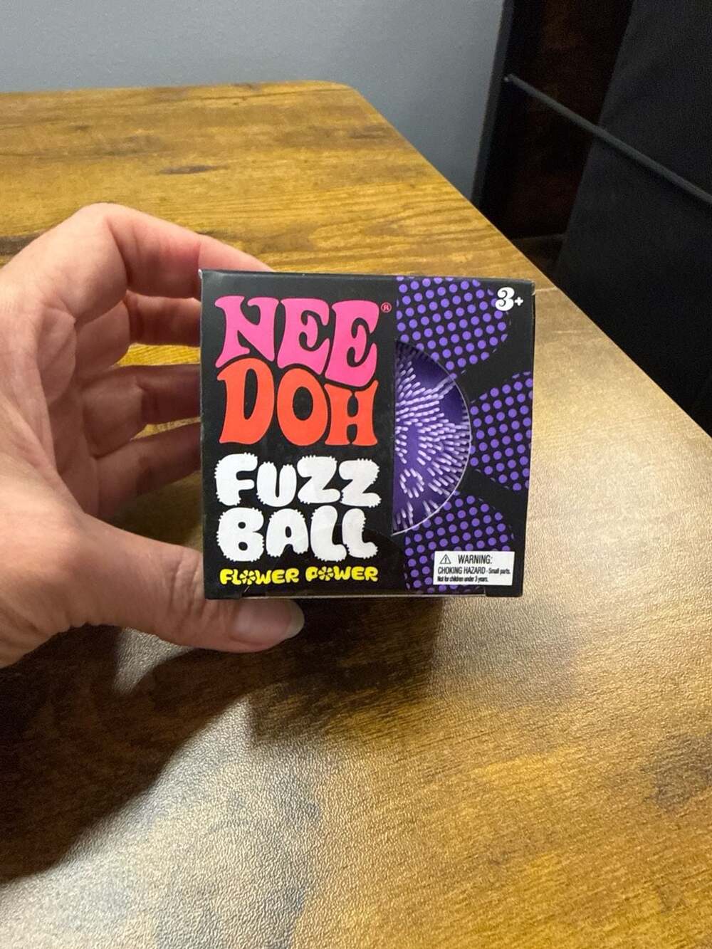 Nee Doh Fuzz Ball Velvet Squeeze Purple Squeeze Ball Sensory Stress Toy